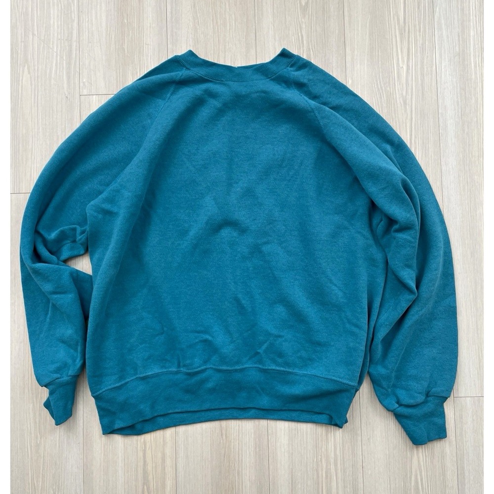 Lee Sturdy Sweats Men's Vintage Teal Fleece Crewneck Pullover Sweatshirt Sz M